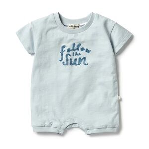 Wilson & Frenchy Follow The Sun Organic Blue Growsuit in 0 to 3 months